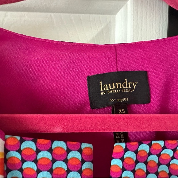 #6 LAUNDRY Shelli Segal DRESS, XS cap sleeve cutout V at Neck Front NWOT - Picture 6 of 13